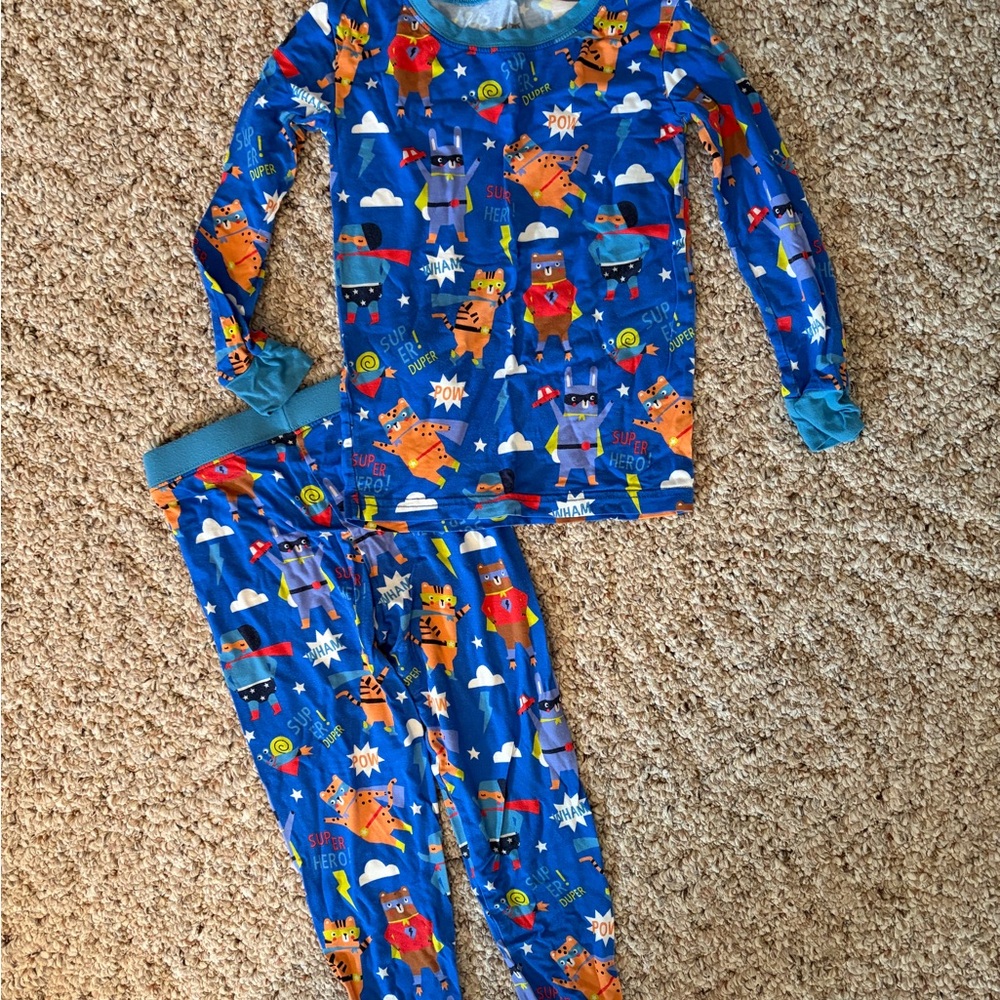 Little Sleepies Blue Superhero Pajama Set